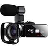 POAHNCU Videocamera Digitale 4K Con Touch Screen WiFi Time-Lapse | Può registrare video HD 4K, supportare il riempimento di luce fredda e il riempimento di luce calda