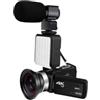 POAHNCU Videocamera Che Registra 4K Wifi Touch Screen Zoom Digitale 16x | Funzione anti-shake integrata, registrazione video ad alta dinamica in HD(Package 3)