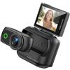 ECMQS Telecamera in miniatura antivibrazione 4K con scheda da 32 GB, colore nero | Fotocamera ad alta risoluzione per attività di viaggio con memoria espandibile fino a 128 G e sport all'aria aperta
