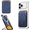 NbgrvB Supporto magnetico per telefono a portafoglio girevole a 360 in ABS (blu)