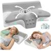 Rokehr cuscino cervicale per dormire, 2 in 1 cuscino ortopedico cervicale, cuscino ergonomico cervicale, cuscini memory foam per Dormitori Laterali, Supini e Proni 60x43x14/12cm Grigio