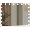 SensaHome Vanity Mirror Pro - Specchio da Trucco Hollywood con 15 Lampade LED Dimmerabili - 3 Modalità di Luce - 80x60cm - Bianco