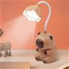 YANGUN Capybara - Lampada da tavolo per bambini, 2 in 1, con temperamatite, lampada da scrivania ricaricabile per bambini, lampada da comodino Capybara per lettura, studio