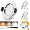 GeyouLux 3 x Faretti LED Soffitto 12V, Touch-Control 3000K Caldo 4000K Neutro 6000K Freddo Faretti Led da Incasso per Cartongesso, Dimmerabile, 3W IP44 Faretti da Incasso, Foro 58-62mm, Cromato