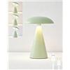 HARPER LIVING Lampada da tavolo ricaricabile, Luce da comodino a fungo con tocco magnetico dimmerabile, Lampada da scrivania LED portatile a batteria per camera da letto, soggiorno, casa, ufficio