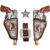 Auzlya Pistola da cowboy, 6 accessori per costume da cowboy, con cavezza e distintivo zodiacale a cinque punte, pistola giocattolo da cowboy, cintura da cowboy, accessori da cowboy, per carnevale, Halloween
