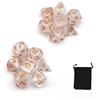 DollaTek Dadi poliedrici Trasparenti Set Giochi da Tavolo Dadi 2 Set Dadi 2 x 7 (14 Pezzi) Serie Die D20 D12 D10 D8 D6 D4 Dadi DND DND Rpg MTG Doppi Colori One Piece (Bianco)