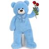 MorisMos 120cm Orsacchiotto Gigante, XXL Blu Orso Peluche Grande Kawaii Pupazzo Morbido Orsetto di Peluche Teddy Bear Regalo per Bambini Fidanzata Lei Lui Compleanno Decorazioni