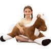 MorisMos 110 cm grande cavallo marrone scuro peluche xxl, regalo di compleanno per bambini