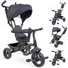 Mobiclinic®, Triciclo evolutivo, 3 in 1, Lulu, 18 mesi fino a 5 anni, Bicicletta per bambini, Sedile girevole 360°, Manubrio e tettuccio regolabili, Imbracatura di sicurezza, Cesto campana