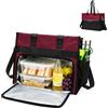 Jinfanshurich Borsa per il pranzo da donna, borsa per computer portatile con scomparto per il pranzo isolato, 2 in 1, multifunzione, borsa per computer per lavoro, ufficio, scuola (A, rosso-nero (bicolore)