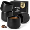 MIAMIO - Set tazzine espresso, moka (80 ml, Nero) - Nami | Tazzine espresso in ceramica senza manico, tazzine moka spesse, set per espresso (doppio) e moka - lavastoviglie