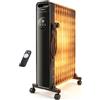 Aigostar Radiatore ad Olio Elettrico 2300W, Schermo LED, 11 Elementi, Nero | Riscaldamento Elettrico a Basso Consumo per Casa. Timer 24h, 3 Livelli di Potenza con Telecomando e Memoria - Aura