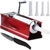 Reber Insaccatrice Manuale per Salsicce 5L/5KGS Orizzontale con 2 Velocità | Uso Domestico e Professionale - Struttura Robusta Acciaio INOX - Spelucchino cm. 7,5 e 4 Imbuti Inclusi