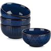 Malacasa Set di 4 ciotole per colazione, 780ml, grande ciotola in ceramica, set di ciotole per zuppe, dessert e colazione, ciotole in ceramica per insalata, frutta, serie LYDIA Blu