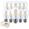 DYA - SET di 10 LAMPADINE FILAMENTO LED - A60-7W - 650 Lumen - Attacco E27 - LUCE CALDA 2700K - Angolo di illuminazione: 360° - EQUIVALENTE A 60W DELLA LAMPADINA TRADIZIONALE