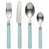 INTRECCI Servizio 24 Posate, Design per Uso Quotidiano e Occasioni - Set per 6 persone composto da Forchette, Coltelli, Cucchiai e Cucchiaini, Lavabile in Lavastoviglie - Colore: Azzurro