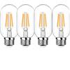 WULUN E27 T45 Lampadine Edison LED in vetro, Non Dimmable, Equivalente 40 Watt, AC 220-240V, E27 Base media, 3000K Bianco caldo, Confezione da 4