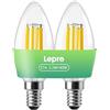 Lepro Lampadina LED E14,Super Efficiente, Classe A, Luce Calda 2700K,2.2W(Equivalente 40W),470 Lumen, Accensione Istantanea, Durata 50000 Ore, Confezione da 2