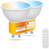 I-SHUNFA Lampadine GU10 LED con Telecomando e Controllo APP,2 Pack | Dimmerabile Lampadina Bluetooth,AC 230V,2700K-6500K,Luminosità Regolabile 1%-100% 5W 450LM,con Funzione Timer