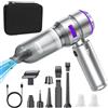 Tiiyee Aspirabriciole Senza Fili 4 in 1, Ricarica Rapida Aspirapolvere Auto Elettrico Portatile Potente con Motore Brushless Filtro Più Ugelli Aspiratore per Macchina Casa Ufficio Cucina Peli Animali