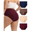 INNERSY Mutande Donna Taglie Forti Slip Cotone Vita Alta Culotte Elasticizzato Intimo Pacco da 4