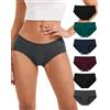 INNERSY Mutande Donna Cotone Vita Media Slip Sportive Culotte Pacco da 6 | Mutandine Hipster Traspiranti e Comode‌, Cavallo 100% Cotone, Intimo Morbido Classico, Senza Etichette, Sport/Uso Quotidiano