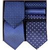 BRERA 67-3 Pezzi Cravatta Uomo elegante + 3 Pezzi fazzoletto da taschino uomo, Set uomo con confezione regalo, Cravatte e Pochette Classiche