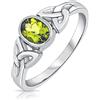 DTPsilver® Anelli Pietre Naturali - Anello Argento con Pietra di Luna Pietra Ametista Topazio Granato Peridoto - Anello Nodo Argento 925 - Anello Nodo Celtico Argento 925 - Anello Celtico Donna