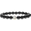 COAI Bracciale in Tormalina Nera e Pietre Benefiche Naturali, Bracciale Energetico da Uomo