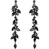 EVER FAITH Orecchini a lampadario in cristallo con strass per donna, bigiotteria Art Deco Marquise Sposa lunga per ballo