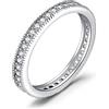 JewelryPalace 3 Anelli Donna Argento 925, Fedine Fidanzamento Coppia Creato Moissanite Zirconia, Diamante Simulato Anniversario Matrimonio Promessa Sposa Band Tre Ori Anelli Donna Set, Gioielli Donna
