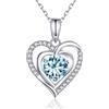immobird Collana Donna con Pietra Portafortuna di Argento 925 Collana Ciondolo a Forma di Cuore Regali Compleanno Donna