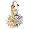 Feitery Sole e Luna Sdoppiabili Charms Compatible with Pandora Braccialetti Giorno di Natale Bead Charm da donna