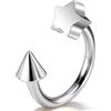OUFER Body Piercing Lip Ring: Titanium Labret Piercing Jewellery 16G(1.2mm) 8/10mm Helix Earring Star Nose Septum Cartilage Hoop for Women Men Daily/Party Wear