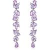 EVER FAITH Matrimonio strass Cristalli lampadario Orecchini pendenti per Donne Spose, Art Deco Marquise Goccia Sposa Pendente lungo Goccia Orecchini per Prom