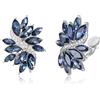 EVER FAITH Orecchini da donna a forma di foglia floreale con zirconia cubica
