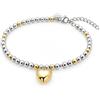 Louis Ciocchetti dal 1887 Louis Ciocchetti Bracciale Sfere in Acciaio con Ciondolo Corno Portafortuna o Cuore - Bracciale Regolabile Uomo e Donna, 16 cm + 5 cm, Disponibile in Più Colorazioni, Idea Regalo per Lui e Lei