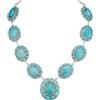 EVER FAITH Collana da donna blu turchese ovale occidentale turchese collane vintage stile boho chunky collare gioielli da donna