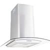 Tidyard Cappe Integrate in Acciaio Inossidabile, Vetro Temperato e Alluminio 180 W 756 m³/h LED 60 x 45 x (43-70) cm | Argento