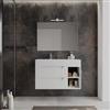 DEGHI Mobile bagno sospeso 100 cm 2 cassetti bianco opaco con lavabo alto sx - Deck