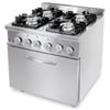 Cucina a Gas Professionale 4 Fuochi + Forno Elettrico Profondità 70 cm