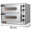 Forno Elettrico Pizza Semiprofessionale per Foccacceria, Ristorante e Bar Doppio, 1 + 1 Pizze Diametro 36 cm, H Camera di Cottura 11 cm