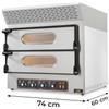 Forno Elettrico Professionale Pizzeria Doppio, Cappa Di Aspirazione, 2 + 2 Pizze Diametro 36 cm, H Camera di Cottura 11 cm, 4 Resistenze