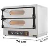 Forno Elettrico da Pizzeria Semiprofessionale Doppio, 2 + 2 Pizze Diametro 36 cm, H Camera di Cottura 11 cm, 3 Resistenze