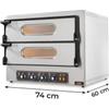 Forno Elettrico Professionale Pizzeria Doppio, 2 + 2 Pizze Diametro 36 cm, H Camera di Cottura 11 cm, 4 Resistenze