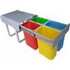 Lube Cucine AF Pattumiera cucina sottolavello EKO4 da 32 litri differenziata secchi 4 x 8 Lt.