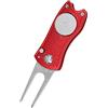 Sosoport Forcella Ripara Zolle da Golf Pieghevole in Acciaio Inox Rosso | Impugnatura Zigrinata Ergonomica, Formato Tascabile, Segnalatore Incluso, per Green e Torneo