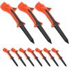 LIFKICH 10 Pezzi Tee da Golf Base Inclinata 10 Gradi in Plastica | Tappeto Erboso e Palla da Golf, Uso Indoor e Outdoor, Arancione, per Principianti e Campo Pratica