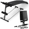 ZIPRO Panca Addominali Sixbox Inclinata Pieghevole con Expander 110kg | Lunghezza 5 tacche 520-670mm, rulli piedi e ginocchia 4 livelli, telaio acciaio 35x35mm, solo 8,2kg, chiusa 315x240x740mm